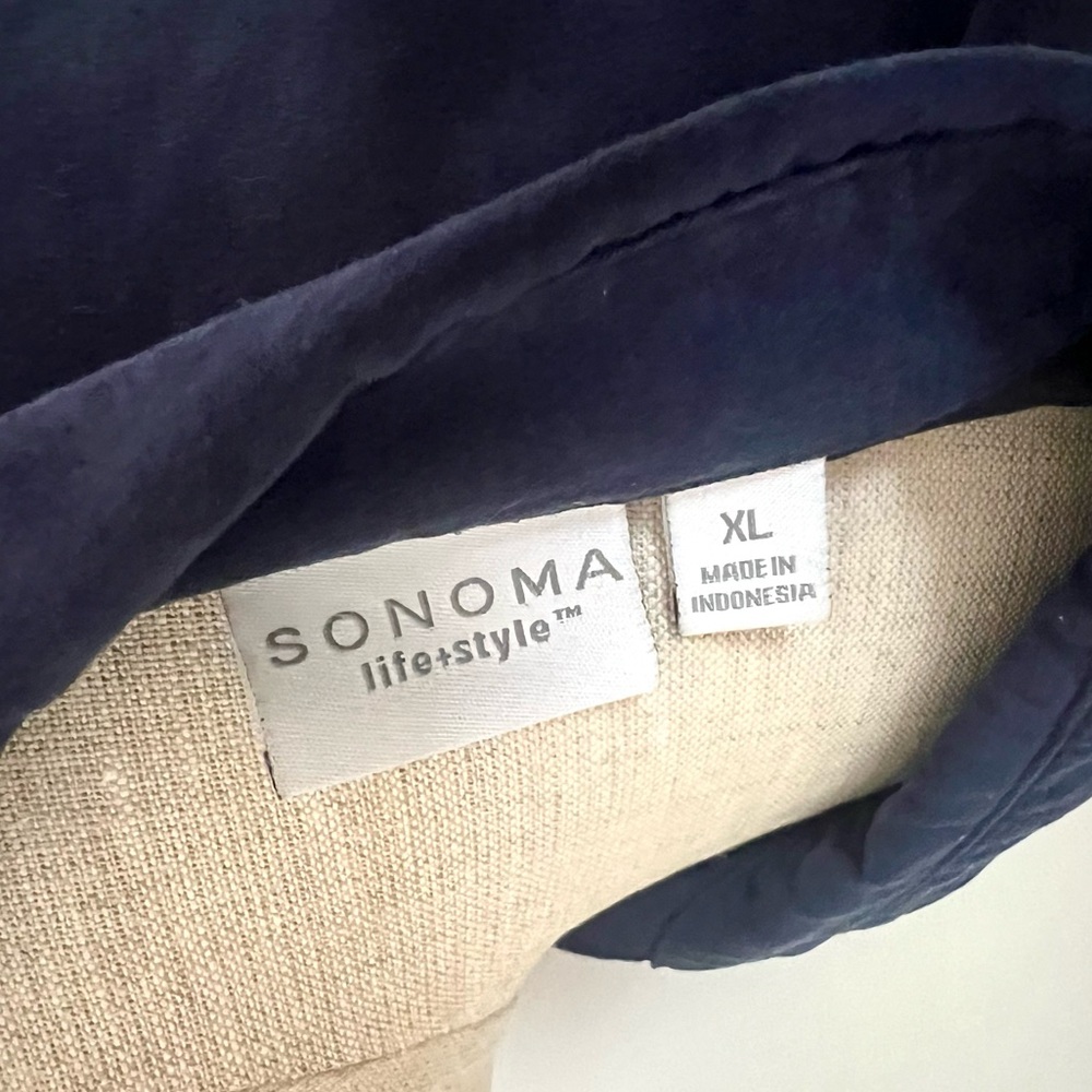 Faux suede navy blue button up blouse - shacket - Picture 8 of 9